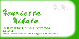 henrietta mikola business card